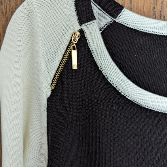 Ivanka Trump NWOT Black and Cream Sweater Dress Size Medium - Picture 3 of 3